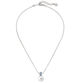 Серебряное колье с подвеской из белого жемчуга и фианитами Majorica Exquisite