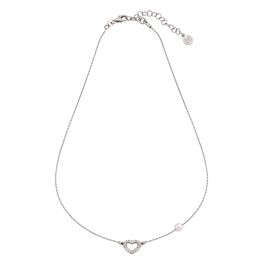 Серебряное колье с сердцем и жемчугом Majorica Angel