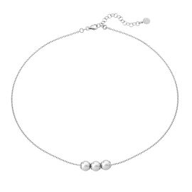 Серебряное колье с подвесками из белого жемчуга Classic Majorica