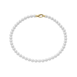 Золотое колье из жемчуга белое Majorica Classic