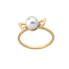 Золотое кольцо женское с белым жемчугом Majorica Fine Silver, Размер (мм): 161