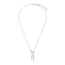 Серебряное колье с жемчугом и фианитами Majorica Fine Silver