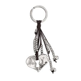 Брелок для ключей с серебряными деталями и кожей Сердце UNOde50 Where's my key?