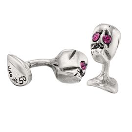 Запонки мужские серебряные с кристаллами Swarovski UNOde50 REDRUM