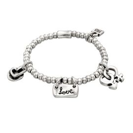 Серебряный браслет женский на руку с подвесками UNOde50 Elastic love