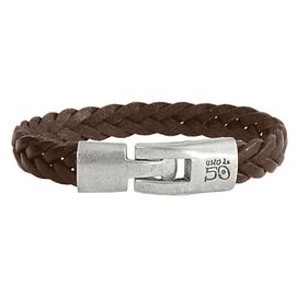 Кожаный браслет с серебряными вставками UNOde50 Fine Braid