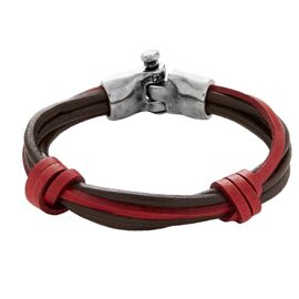 Кожаный браслет мужской UnoDe50 Tied красный