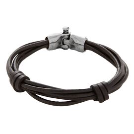 Кожаный браслет мужской UnoDe50 Tied коричневый, Размер (мм): 165