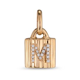 Подвеска золотая замок с буквой из кристаллов Swarovski UNOde50 MYPADLOCK M