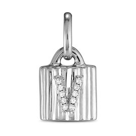 Подвеска серебряная замок с буквой из кристаллов Swarovski UNOde50 MYPADLOCK V