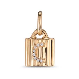 Подвеска золотая замок с буквой из кристаллов Swarovski UNOde50 MYPADLOCK C