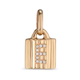 Подвеска золотая замок с буквой из кристаллов Swarovski UNOde50 MYPADLOCK E