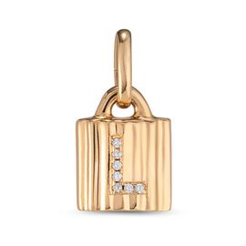 Подвеска золотая замок с буквой из кристаллов Swarovski UNOde50 MYPADLOCK L