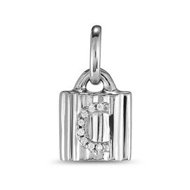 Подвеска серебряная замок с буквой из кристаллов Swarovski UNOde50 MYPADLOCK C