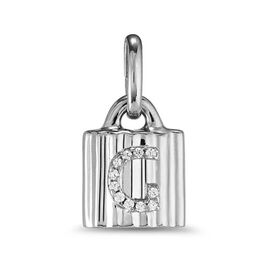 Подвеска серебряная замок с буквой из кристаллов Swarovski UNOde50 MYPADLOCK G