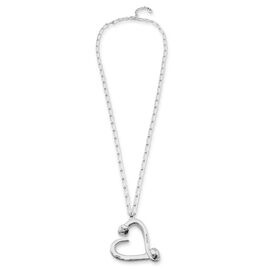 Серебряное колье с подвеской сердце из двух гвоздей длинное UNOde50 MATCHING