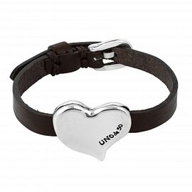 Кожаный браслет женский с сердечком UNOde50 Uno heart