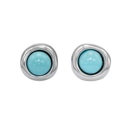 Серебряные серьги женские с бирюзовым кристаллом Сваровски UNOde50 Ego