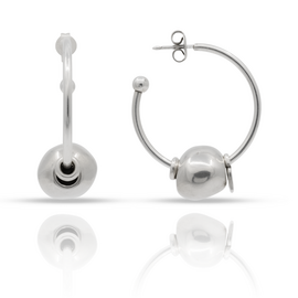 Серебряные серьги женские конго с крупной бусиной UNOde50 Magnetized