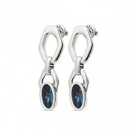 Серебряные серьги женские длинные с кристаллами Swarovski UnoDe50 Kingdom