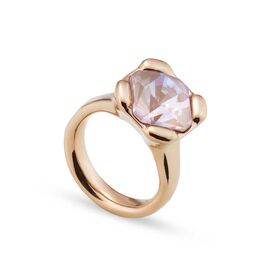 Золотое кольцо женское с кристаллом Сваровски UNOde50 Rock n´pink, Размер (мм): 18,3-18,7