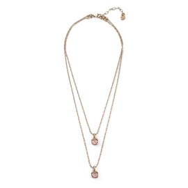 Женское ожерелье двойное с золотом и кристаллами Сваровски UNOde50 Aura Pink