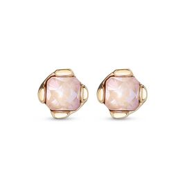Золотые серьги женские с кристаллами Сваровски UNOde50 Aura Pink