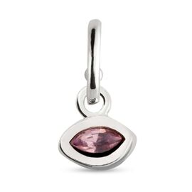 Серебряная подвеска женская с розовым кристаллом Swarovski для пирсинга UNOde50 Shine on me