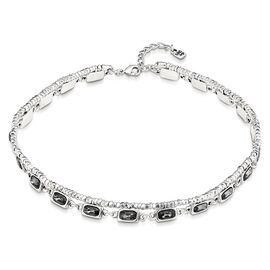 Серебряное колье женское из темно-серых  кристаллов Swarovski UNOde50 Асклепий.