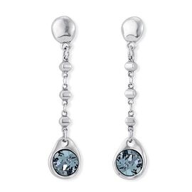 Серебряные серьги женские висячие с синими кристаллами Сваровски UNOde50 Wish