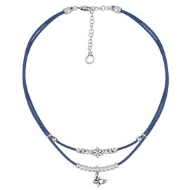 Серебряное колье с натуральной кожей Ciclon Campanilla