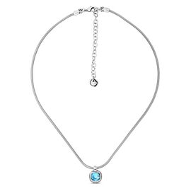 Серебряное колье женское с кристаллом Сваровски голубое Ciclon Detail
