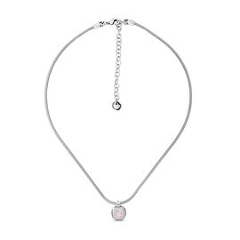 Серебряное колье женское с кристаллом Сваровски розовое Ciclon Detail