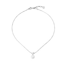 Серебряное колье с подвеской из белого жемчуга и фианитами Majorica Classic