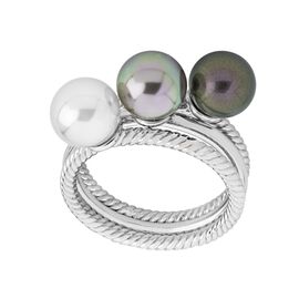 Серебряное кольцо женское с круглым жемчугом Majorica Estela, Размер (мм): 17,5
