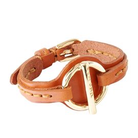 Женский браслет с золотом из кожи ручной работы UNOde50 Plug On