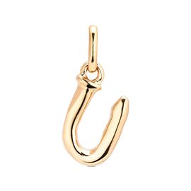 Золотая подвеска на цепочку Буква U малая UNOde50