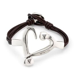 Кожаный браслет женский с серебром UNOde50 Love, Размер (мм): 155