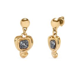 Золотые серьги женские с кристаллом Сваровски UNOde50 Ser Expresiva