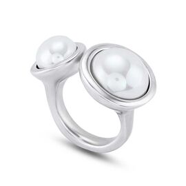 Серебряное кольцо женское с жемчугом UNOde50 Artsy artsy, Размер (мм): 17,3-17,7