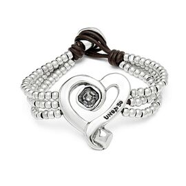 Серебряный браслет на коже с кристаллом Сваровски UNOde50 Ser Expresiva, Размер (мм): 165