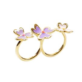 Золотое кольцо женское двойное Pertegaz Lilas