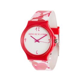 Часы женские наручные белые с красным ободком Agatha Ruiz De La Prada