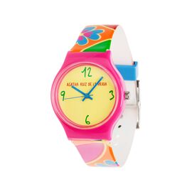 Часы женские наручные мультиколор с розовым ободком Agatha Ruiz De La Prada