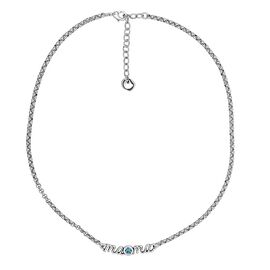 Серебряное колье женское с кристаллом Сваровски Ciclon Por Siempre, Размер (мм): 400-460