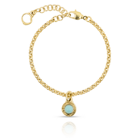 Золотой браслет женский бирюзовый Ciclon Alebrije