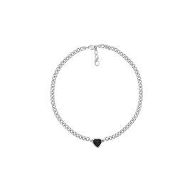 Серебряное колье с сердечком черное Ciclon Idilio, Размер (мм): 400-430