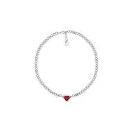 Серебряное колье с сердечком красное Ciclon Idilio