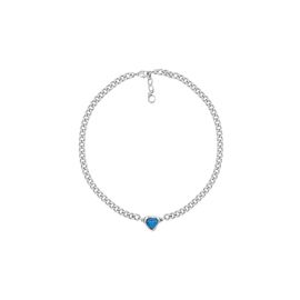 Серебряное колье с сердечком синие Ciclon Idilio