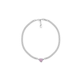 Серебряное колье с сердечком розовое Ciclon Idilio
